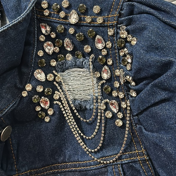 Jean Jacket With Rhinestones (M) - Picture 11 of 15
